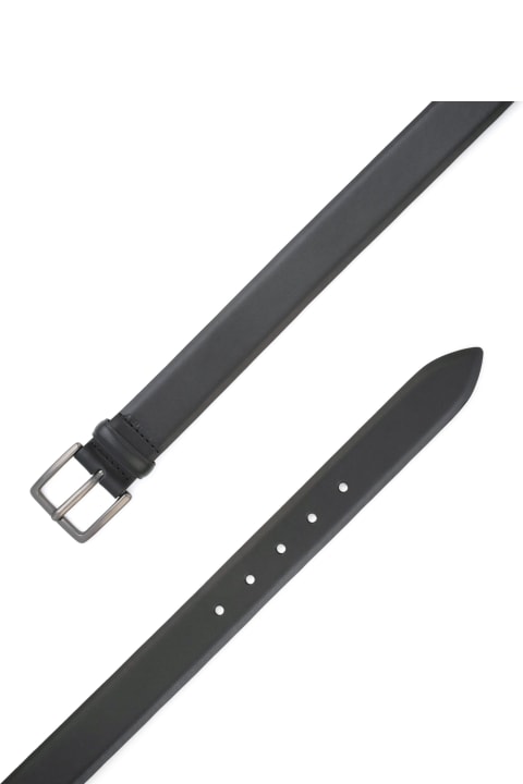 Belts for Men Orciani Monaco Black Leather Belt