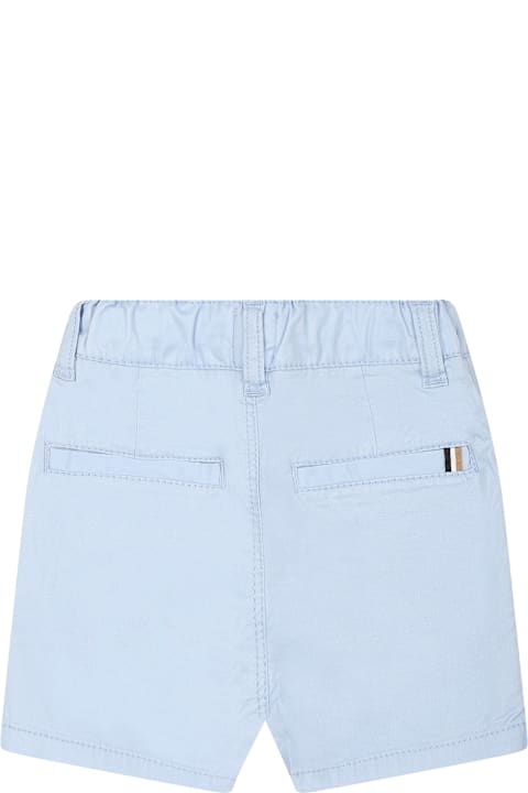 Homeware Hugo Boss Light Blue Shorts For Baby Boy With Logo