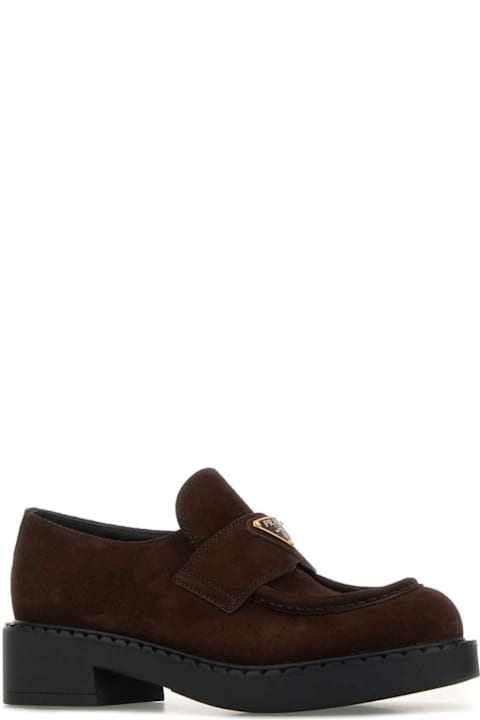 Prada Chocolate Suede Loafers