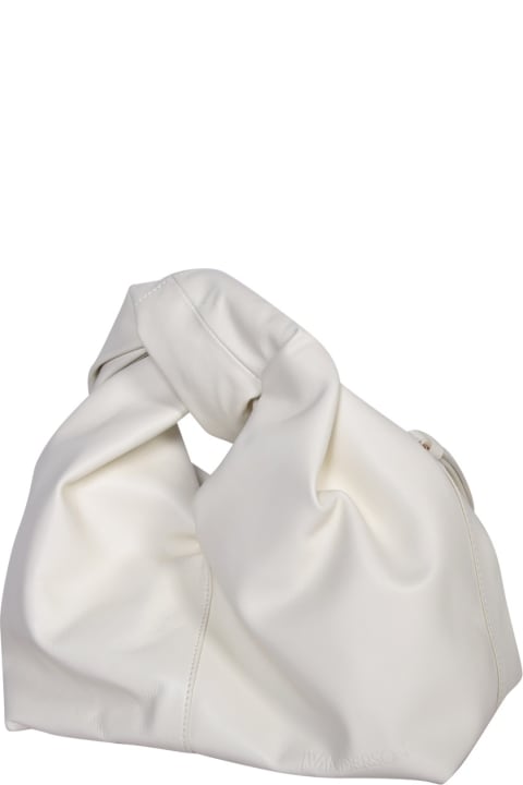 ウィメンズ J.W. Andersonのバッグ J.W. Anderson White Leather Hobo Twister Bag