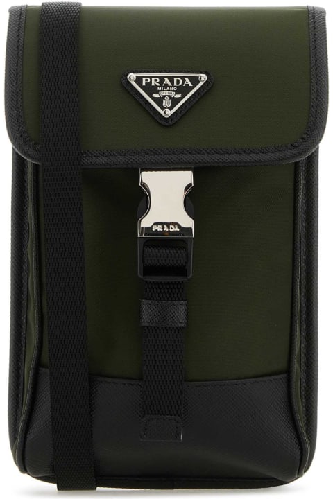 Prada Accessories for Men Prada Army Green Re-nylon Phone Case