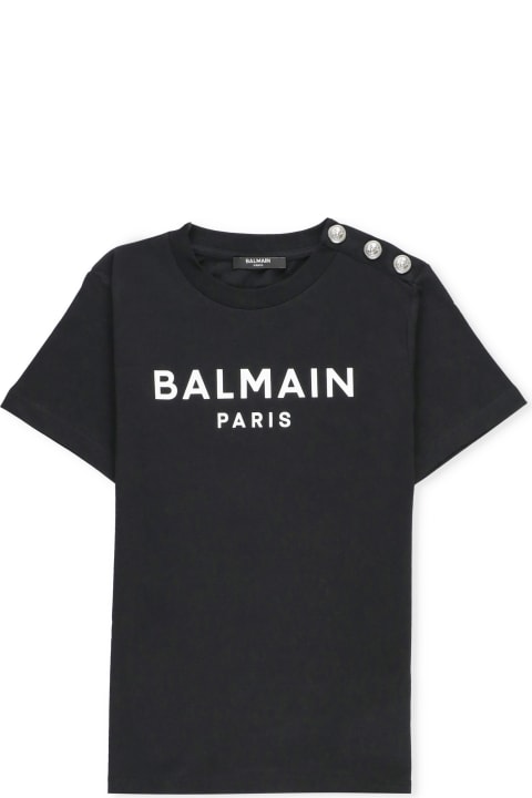 キッズ新着アイテム Balmain Cotton T-shirt With Logo