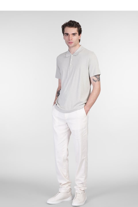 Theory الملابس لـ القسم الرجالي Theory Polo In Grey Cotton
