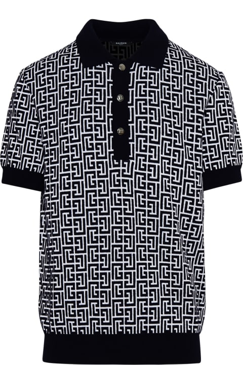 Men's Lurex Monogram Jacquard Polo Shirt