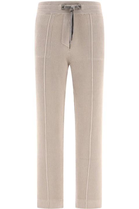 Pants & Shorts for Women Brunello Cucinelli Elasticated Waist Ribbed Pants