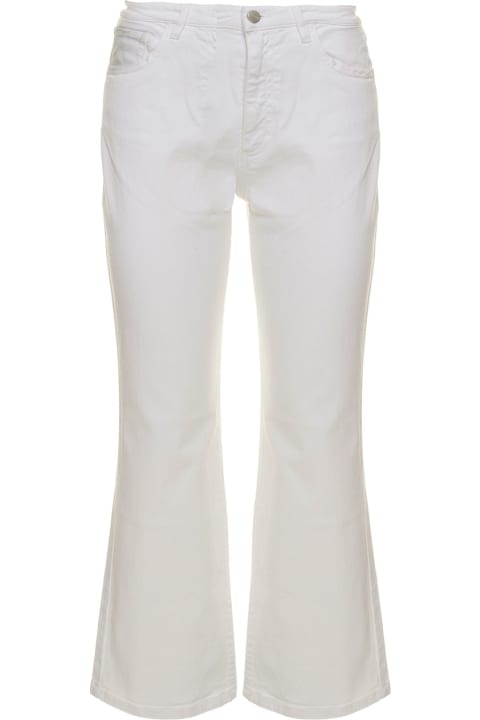 White Pam Mini Flare Jeans In Denim Icon Denim Woman