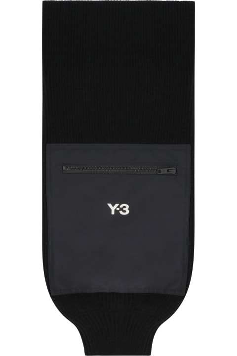 Y-3 أوشحة لـ القسم الرجالي Y-3 Knitted Wool Scarf