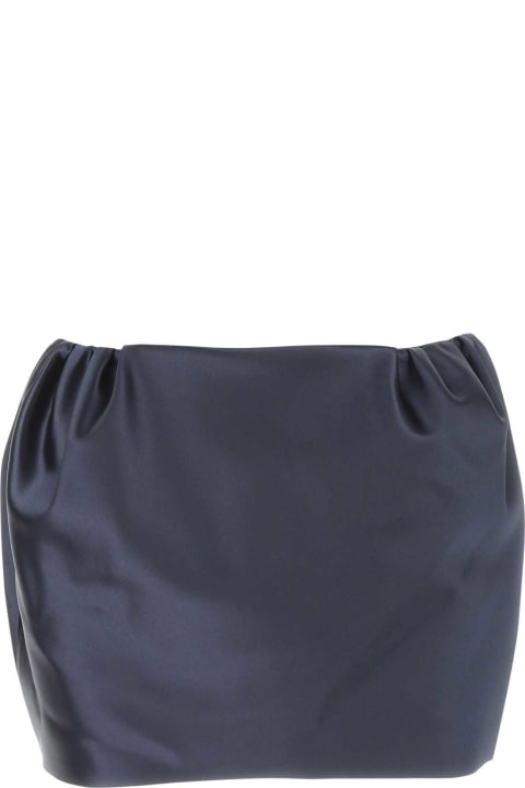 WE11 DONE Clothing for Women WE11 DONE Navy Blue Satin Mini Skirt