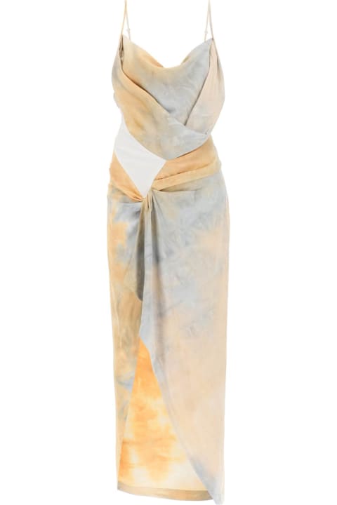 Fashion for Women Off-White Draped Tie-dye Dress