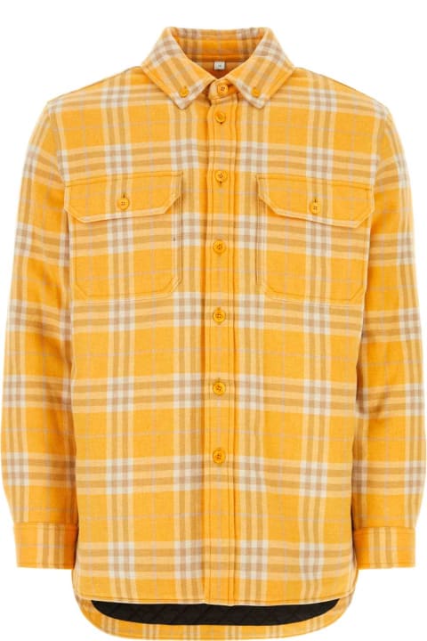 Burberry Shirts for Men Burberry Embroidered Flannel Oversize Shirt