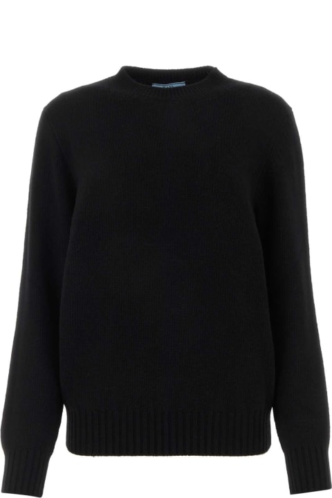 Prada Sweaters for Men Prada Black Wool Blend Sweater