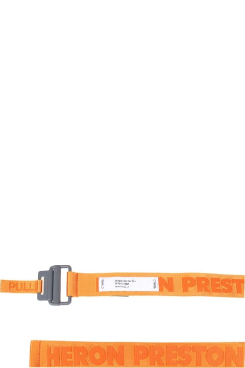 Belt In Orange Color Logo Fabric