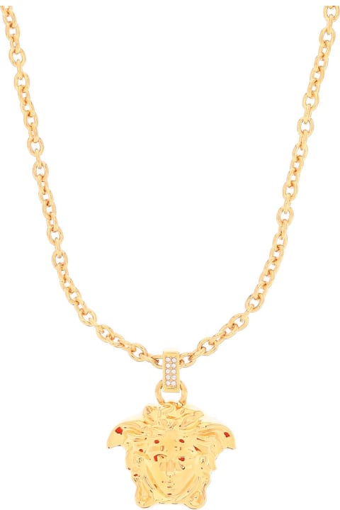Jewelry Sale for Men Versace La Medusa Necklace With Crystals