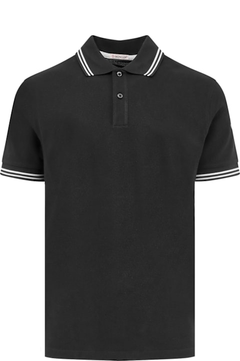 Fashion for Men Moncler Cotton Polo Shirt With Contrasting Profiles