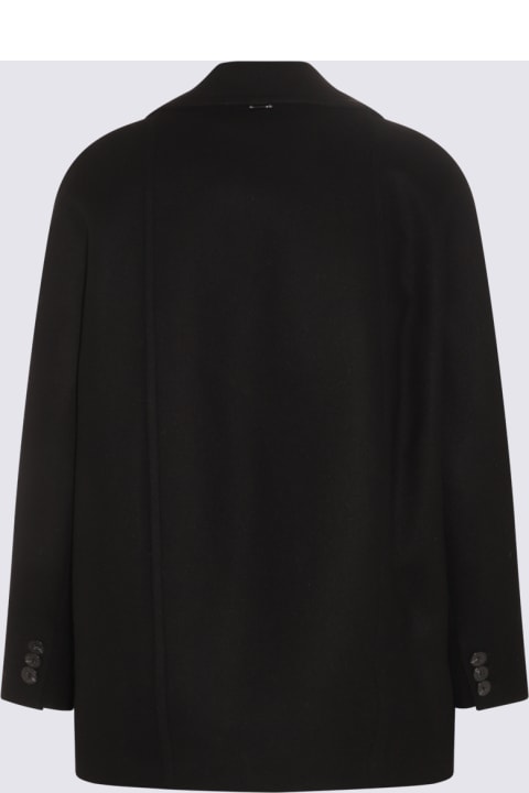 Neil Barrett for Women Neil Barrett Black Wool Blend Kimono Oversize Coat