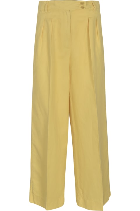 Aspesi for Women Aspesi Ginger Linen And Cotton Palazzo Trousers