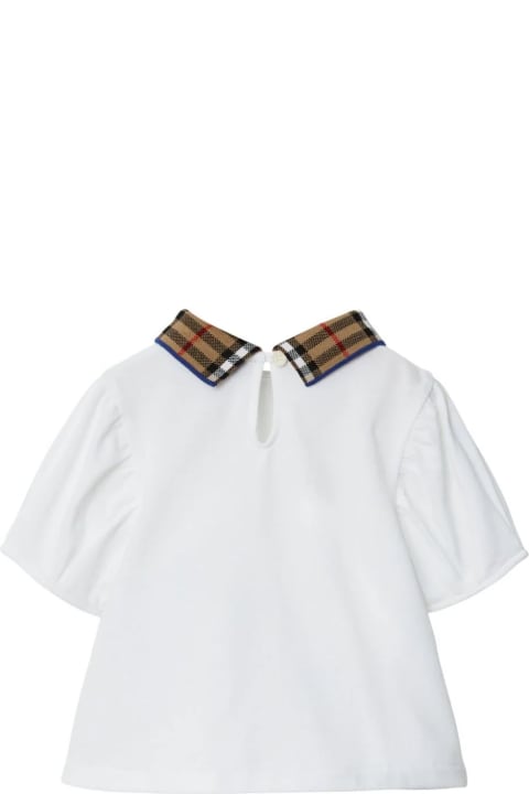 Burberry for Baby Boys Burberry White Stretch-cotton Polo Shirt