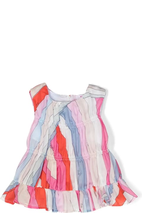 Pucci Topwear for Baby Girls Pucci Sleeveless Top With Light Blue/multicolour Iride Print
