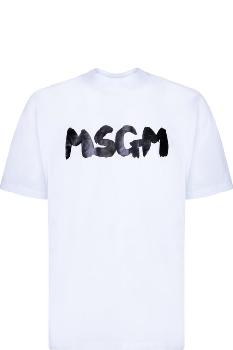 MSGM for Men MSGM Oversize Logo White Brushed T-shirt