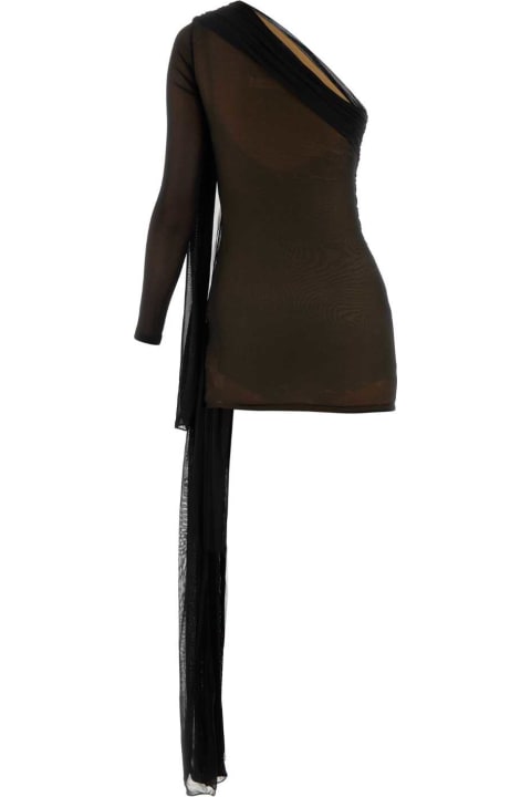 Dion Lee Clothing for Women Dion Lee Black Viscose Blend One-shoulder Dress