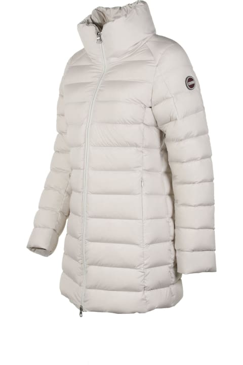 Elasticated Down Jacket With High Collar