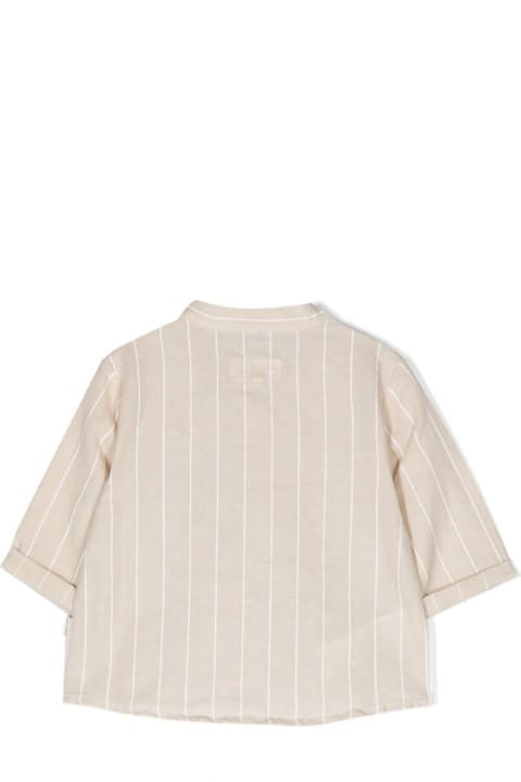 Teddy & Minou Shirts for Baby Boys Teddy & Minou Pinstripe Linen Blend Shirt