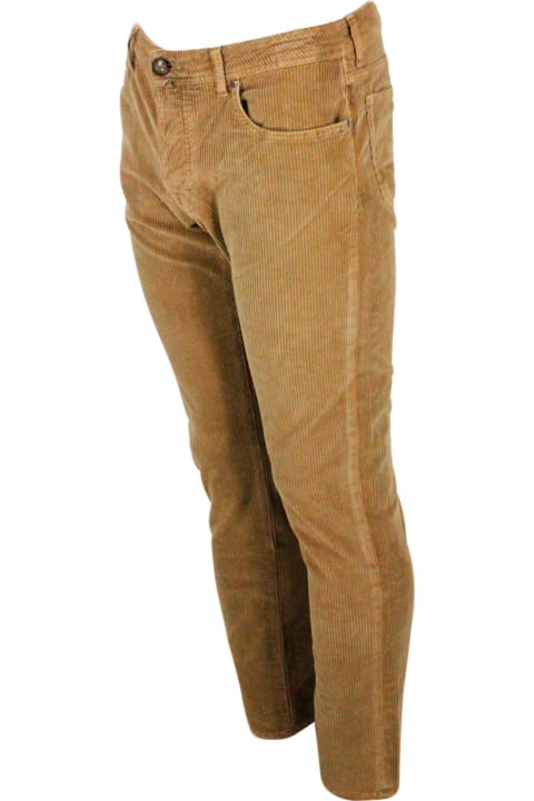 Jacob Cohen Clothing for Men Jacob Cohen Bard J688 Trousers In Luxury Edition In Soft Rock Corduroy With 5 Pockets With Closure Buttons And Special Lacquered Button