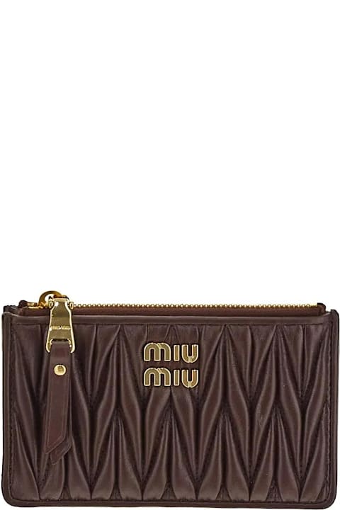 Miu Miu Accessories for Women Miu Miu Logo Zipped Wallet