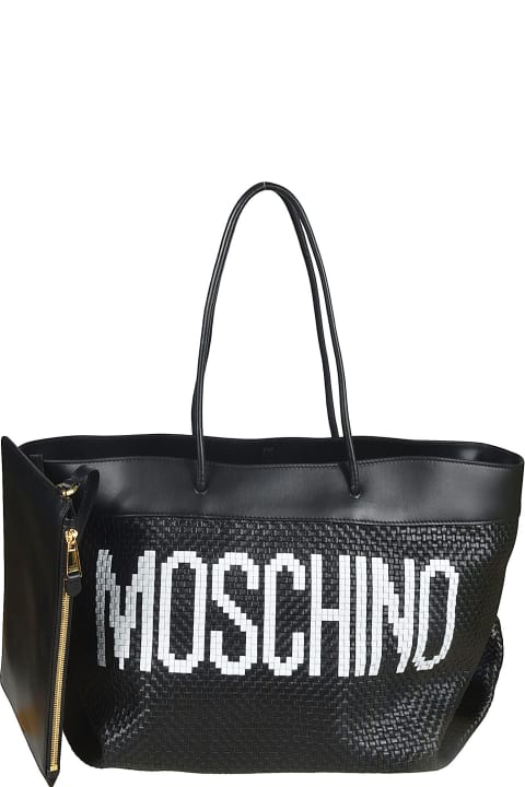 Moschino Totes for Women Moschino Woven Logo Tote