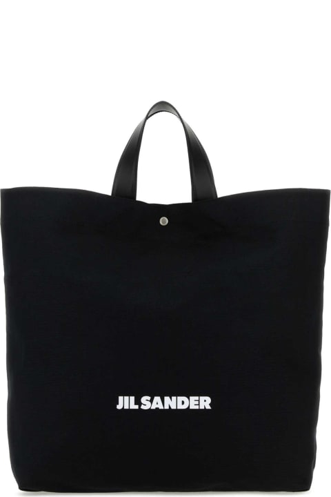 Jil Sander Totes for Women Jil Sander Black Canvas Shopping Bag
