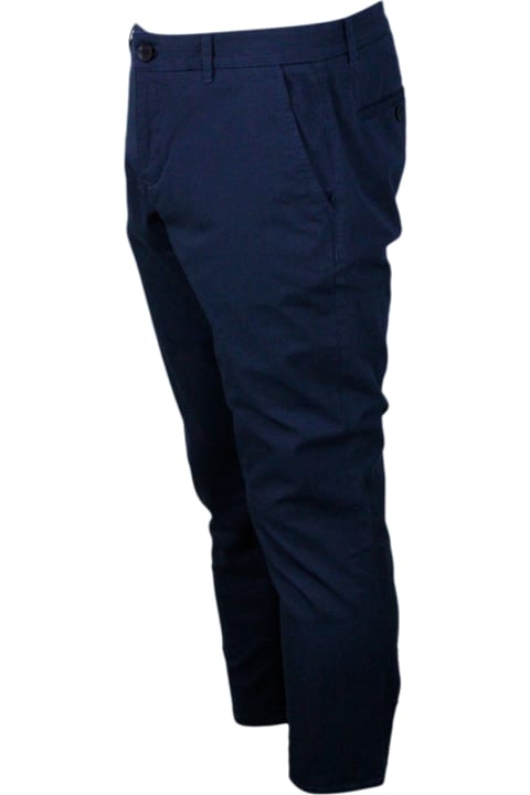 メンズ Armani Collezioniのボトムス Armani Collezioni Stretch Cotton Trousers With Welt Pockets And Zip And Button Closure