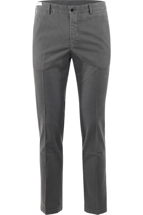 メンズ新着アイテム PT Torino Pt01 Trousers In Micro Patterned Stretch Cotton