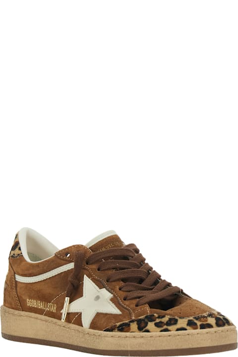 Golden Goose Ballstar Suede Upper Tongue And Spur Horsy Toe And Heel Glitter Star