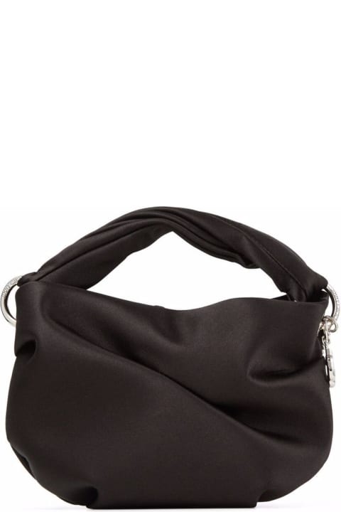 Fashion for Women Jimmy Choo 'bonny' Black Handbag With Chain In Silky Satin Woman Jimmy Choo