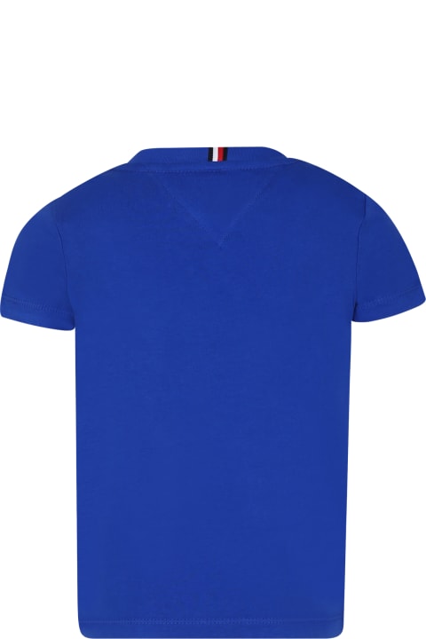 ボーイズ トップス Tommy Hilfiger Blue T-shirt For Boy With Logo