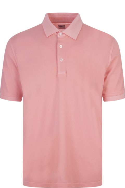 Fedeli for Men Fedeli Pink Cotton Pique Polo Shirt
