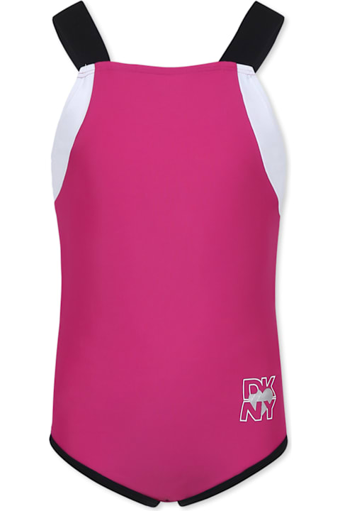 インテリア DKNY Fuchsia Swimsuit For Girl With Logo