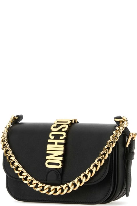Moschino Shoulder Bags for Women Moschino Black Leather Shoulder Bag