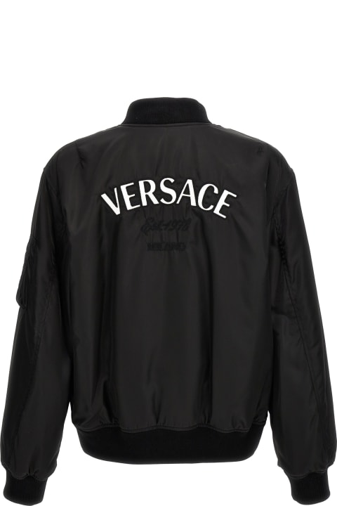 Versace Coats & Jackets for Men Versace Logo Bomber Jacket