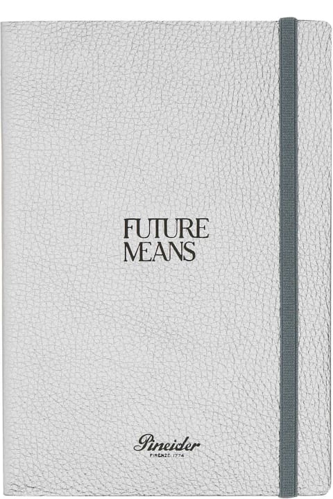 Home Décor Pineider Silver Leather Future Means Diary