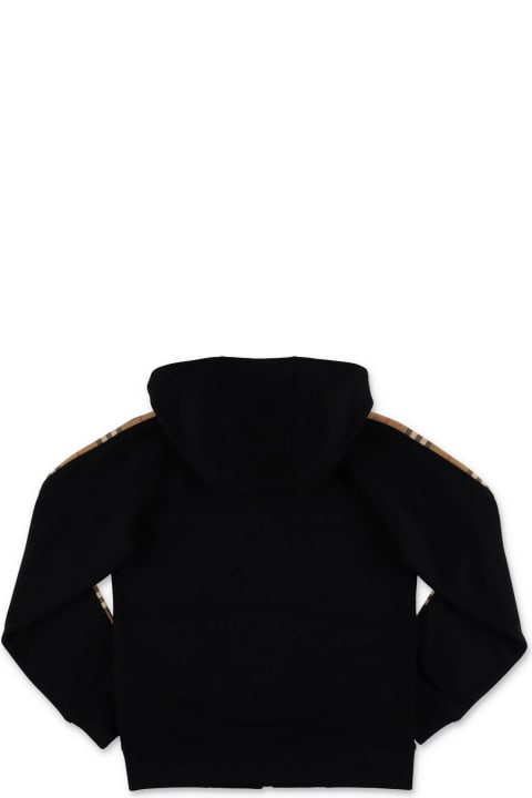 Burberry Sweaters & Sweatshirts for Boys Burberry Burberry Felpa Nera In Cotone Con Cappuccio Bambino