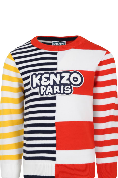 Kenzo Kids Kenzo Kids Multicolored Sweater For Boy With Logo