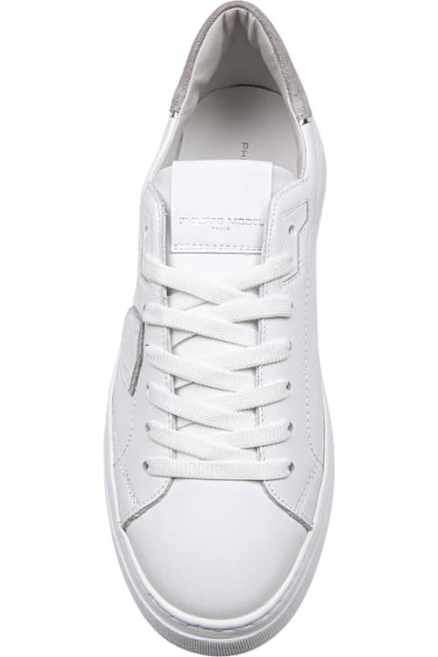 Philippe Model Sneakers Temple Low Man In Leather Color White/grey