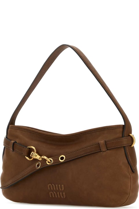 Miu Miu Brown Nappa Leather Avenue Shoulder Bag