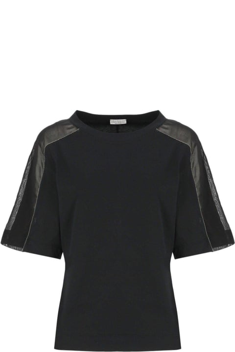 Brunello Cucinelli Clothing for Women Brunello Cucinelli Panelled Crewneck T-shirt