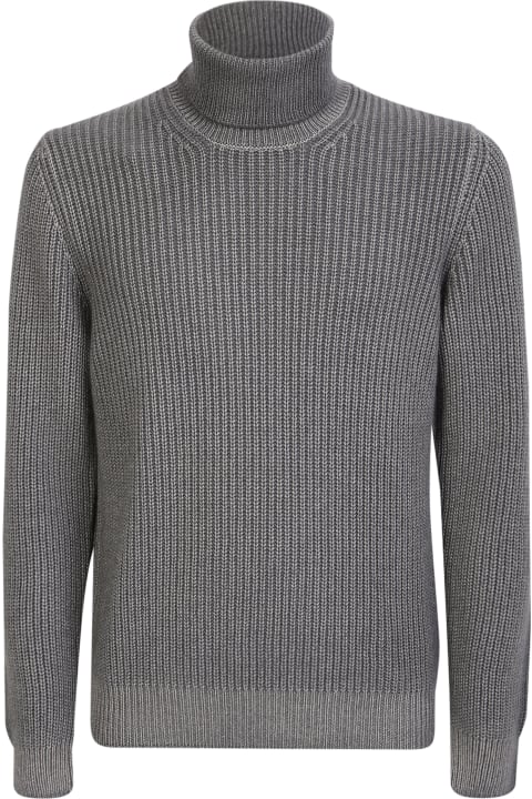 Lardini Sweaters for Men Lardini Ribbed Cashmere Pullover Grey
