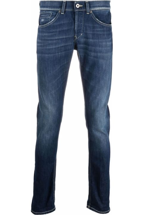 Dondup Jeans for Men Dondup Blue Cotton Blend Mid-rise Slim-fit Jeans