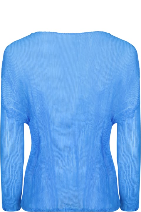 Issey Miyake Sweaters for Women Issey Miyake Twist Blue Cardigan