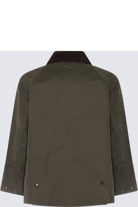 Barbour Coats & Jackets for Men Barbour Khaki Green Cotton Blend Bedale Coat