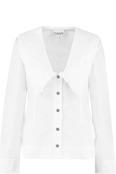Ganni Sweaters for Women Ganni Cotton Poplin Shirt